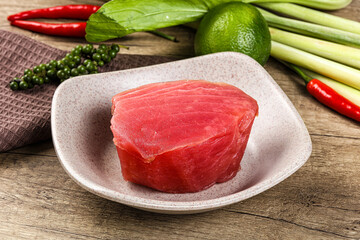 Raw fresh Tuna fush steak