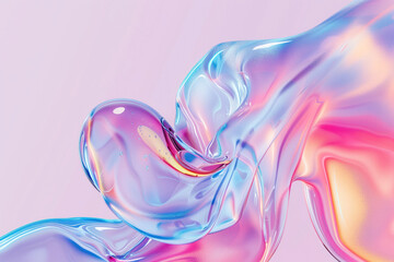 Fototapeta premium Abstract Holo Liquid, Generative AI