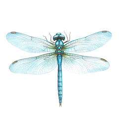 Dragonfly with blue wing