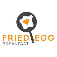 fried egg breakfast flat minimalist design logo