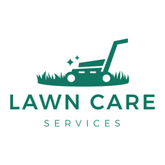 lawn services flat minimalist design logo