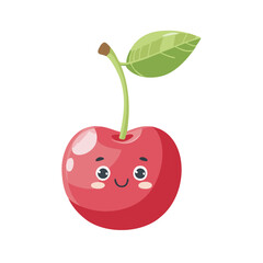 Cherry Cute Cartoon Fruit Fresh Animation Kawaii Healthy Character
