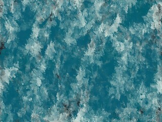 Abstract background with a blue and white color scheme and a pattern of clouds and swirls.