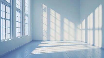 Fototapeta premium Bright Minimalist Room with Window Shadows