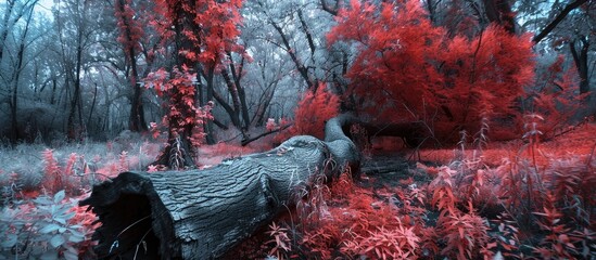 Infrared Image Of The Fallen Decompose Tree Trunk