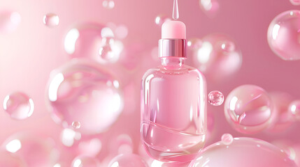 pink bottle of perfume