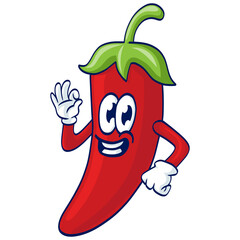 Red Chili Cartoon Mascot Character Design