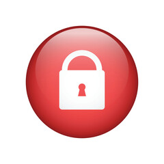 Lock key icon isolated on white. Vector illustration