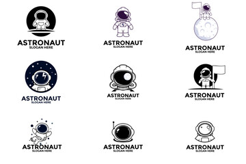 Set of astronaut logo vector icon, Astronaut logo design template © Febrian