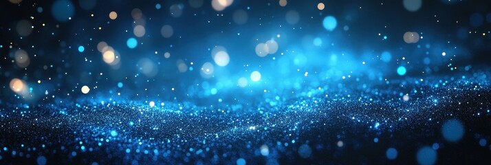 Obraz premium Blue Glowing Abstract Particle Background