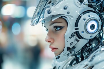 Fototapeta premium Person Wearing Helmet