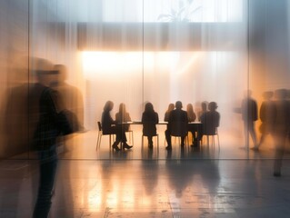 A group of people in a meeting generated AI