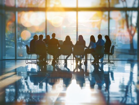 A group of people in a meeting generated AI