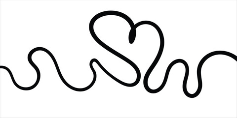 Minimalist abstract black continuous line design. Vector illustration