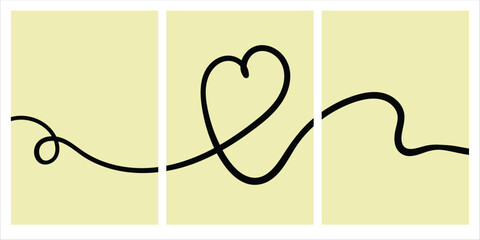 Love abstract continuous line design. Vector illustration
