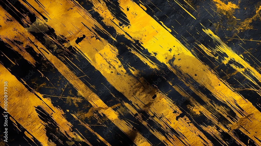 Canvas Prints grunge abstract background with a distressed look, featuring overlapping layers of yellow and black 