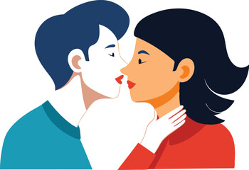 Fototapeta premium Couple in love, facing each other, symbolizing affection and emotional connection