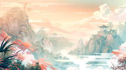 landscape with mountains