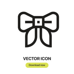 Ribbon icon vector. Linear-style sign for mobile concept and web design. Ribbon symbol illustration. Pixel vector graphics - Vector.	