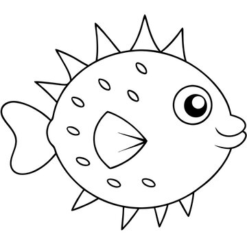 recommend clip art: Adorable Pufferfish Cartoon Illustration 