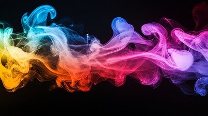 Obraz premium Abstract colorful smoke on a black background.