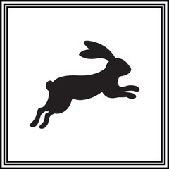 Cute rabbit silhouette illustration