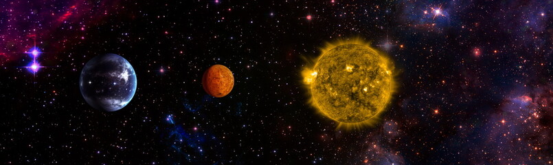 Stars of a planet and galaxy in a free space. .Magic color galaxy. Infinite universe and starry...