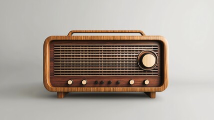 Fototapeta premium A vintage radio on a white background.