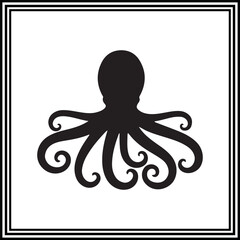 Octopus sea animal vector silhouette illustration