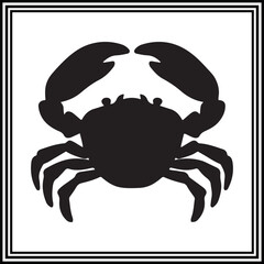 Silhouette illustration of a crab on white background