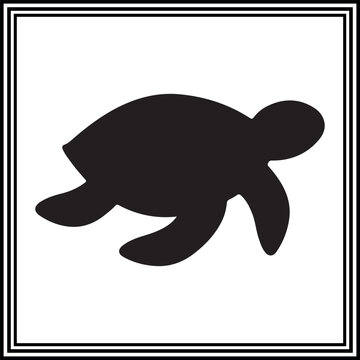 recommend clip art: Sea turtle silhouette isolated on white background.