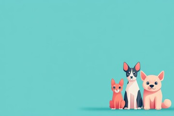 Obraz premium Pet adoption day event at a local shelter, flat design illustration