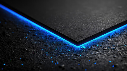 Elegant black invitation with blue frame and calligraphy invites contractors to exclusive annual banquet exuding class