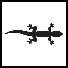 Lizard Silhouette isolated on white background