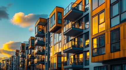 Modern Minimalist Apartment Buildings with Terraces