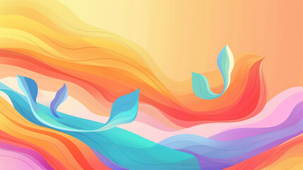 Obraz premium Minimalistic Rainbow Abstraction