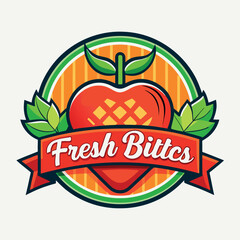 Food Restaurant logo design Retro vector illustration of a fast food label with a vintage burger and ribbon banner design