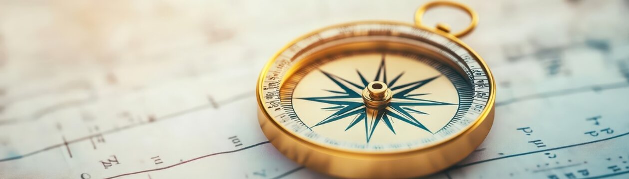 A golden compass pointing towards true north, symbolizing direction and purpose, golden compass, guidance and clarity