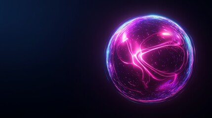 A glowing orb of light, with pink and blue energy swirling inside.