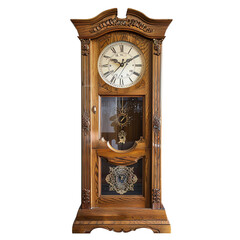 antique clock isolated on transparent background, clipping path, png, 