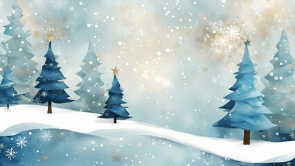 Obraz premium An abstract background featuring a stylized small Christmas trees 