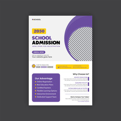 School admission flyer design or Poster banner and leaflet design for the kids back to school