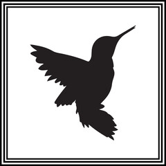 Flying hummingbird silhouette illustration