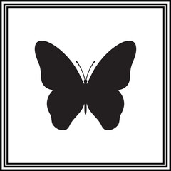 Vector butterfly icon, insect silhouette.