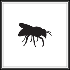 Silhouette of an honey bee.