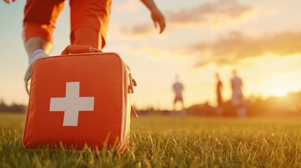 Sports Injury First Aid: Trainer Assists Injured Player