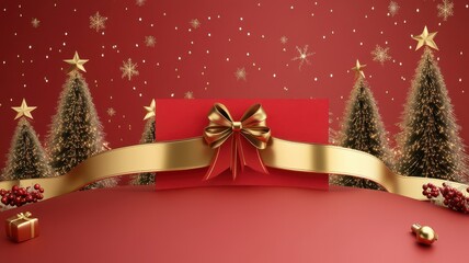 Christmas winter background with christmas tree in snowdrift,Realistic 3d design Xmas card decoration,gift box,fir branches, pine cones,Merry Christmas,Happy new year banner,Vector illustration.