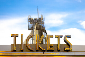 Golden Ticket Sign In Amusement Park