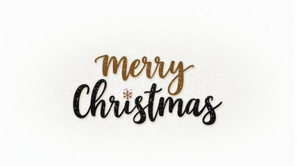Decorative Merry Christmas sign with festive colors and glitter effect