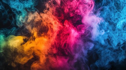 Fototapeta premium Vibrant Colorful Smoke in Dark Background